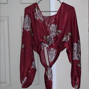 Silk Flower Crop Top